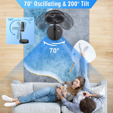 LIPETY remote-control oscillating fan 70-degree angle for hands-free comfort