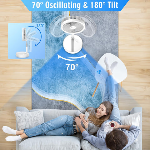 LIPETY remote-control oscillating fan delivering convenient airflow.