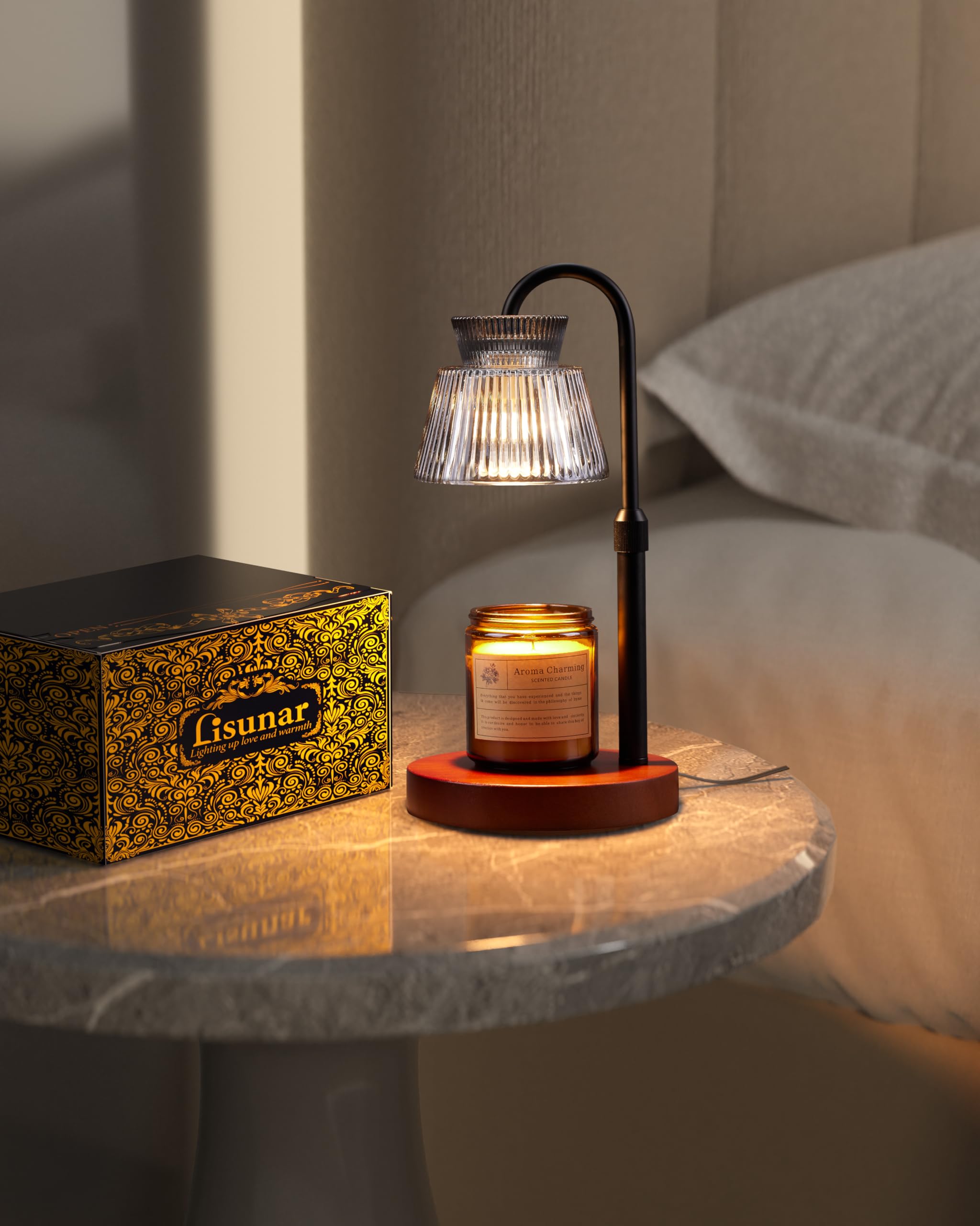 LISUNAR Candle Warmer Lamp adjustable height fits any candle size