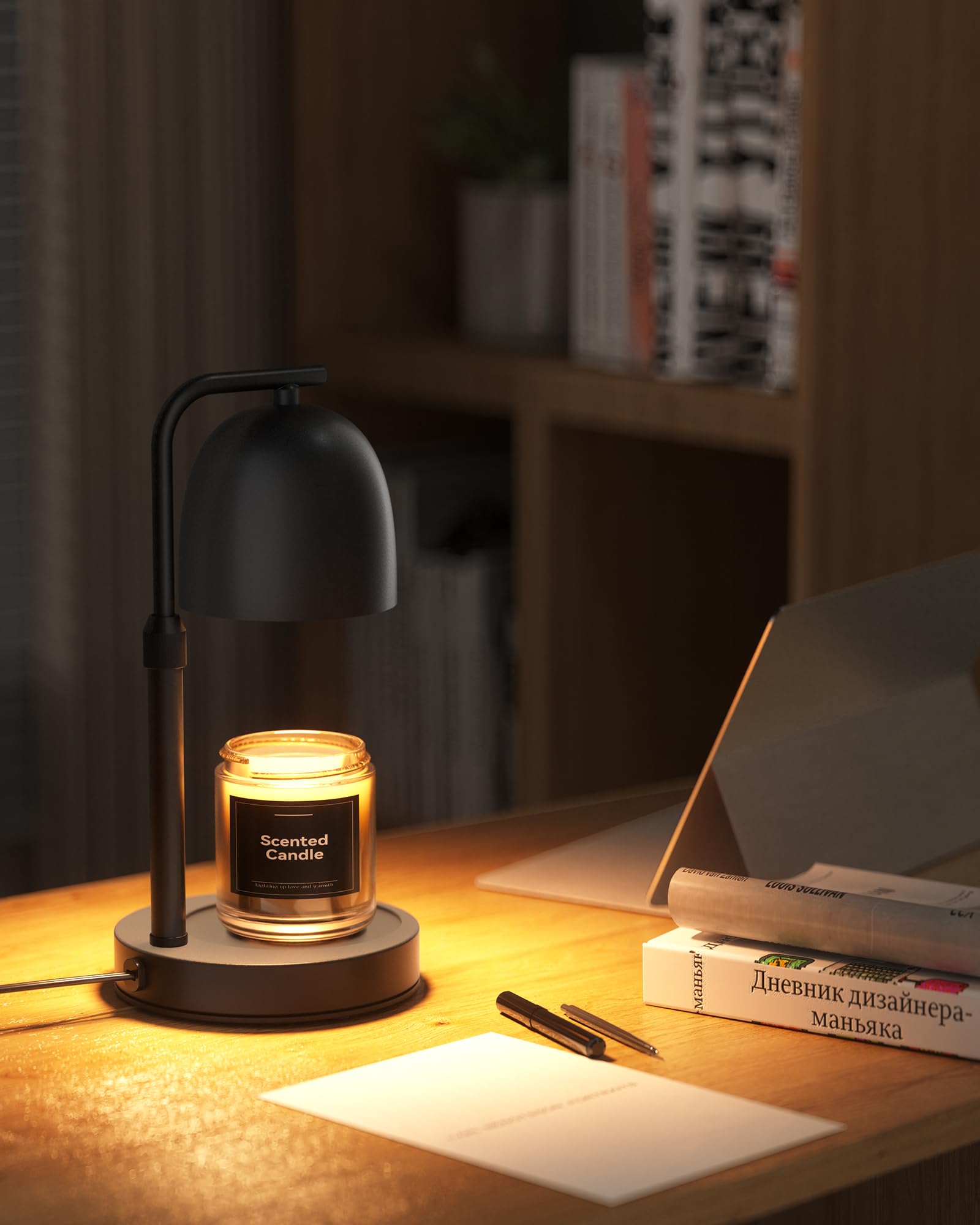 LISUNAR candle warmer lamp dimmable brightness levels for customizable ambiance.