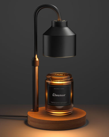 LISUNAR electric candle warmer lamp with black base offers a stable, stylish centerpiece.
