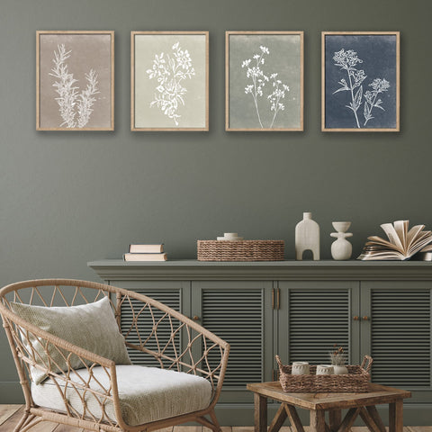 Liswit dining room wall art 4-piece botanical set elevating ambiance