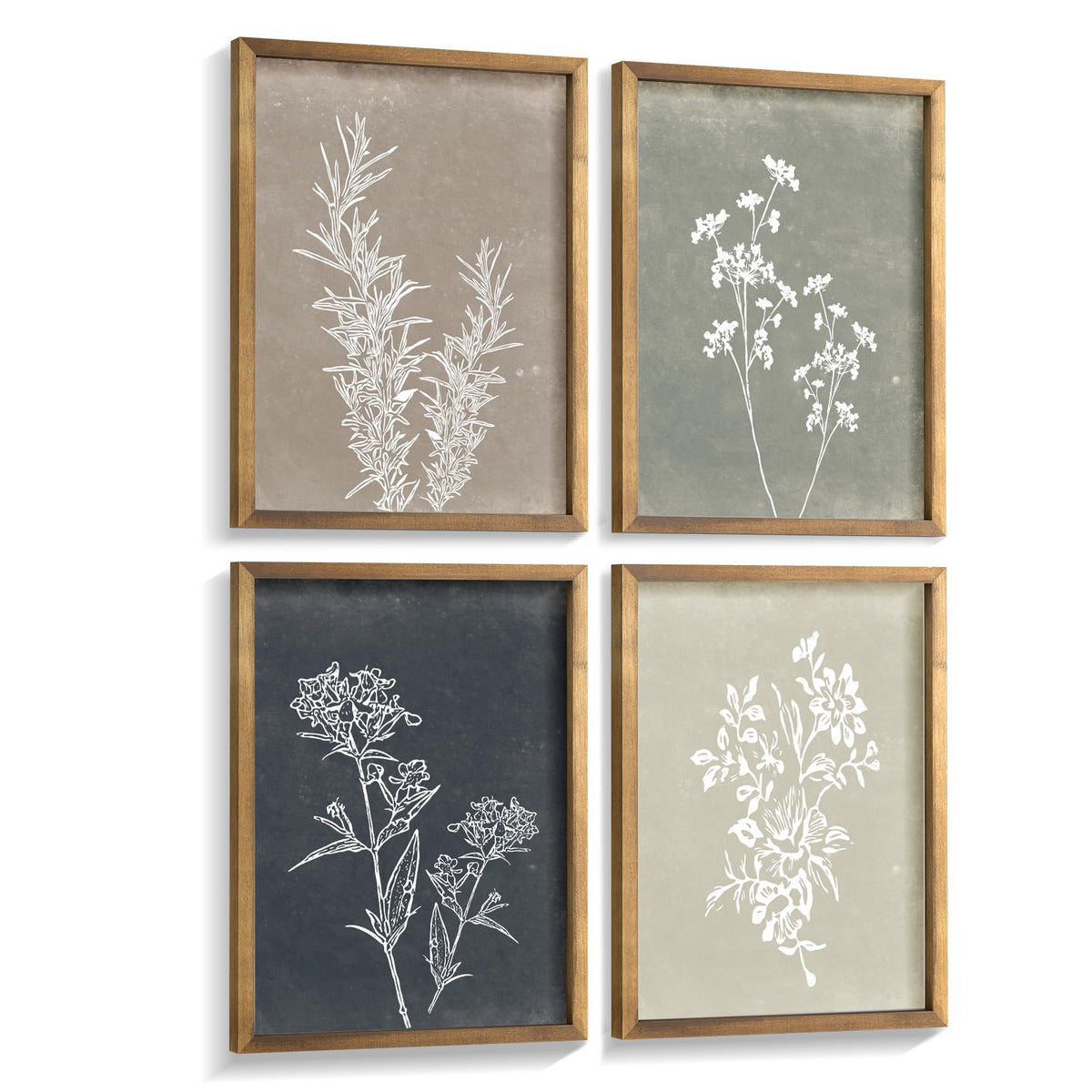 Liswit framed boho wall art set with wooden frame for elegant living room decor