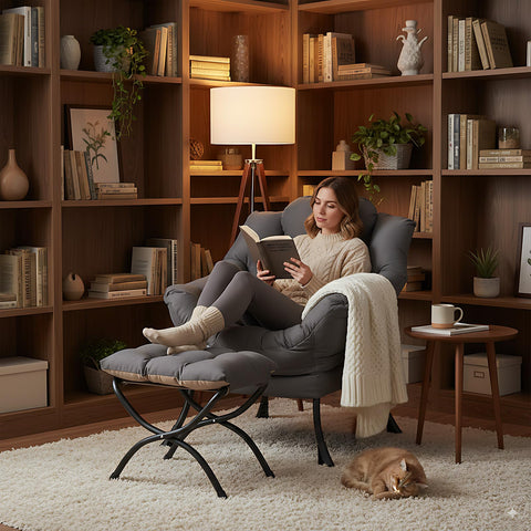 LITA chair in living room setup complements modern decor and cozy vibes