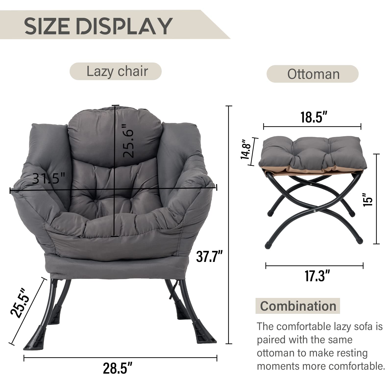 LITA ottoman folded under chair for quick storage in small spaces
