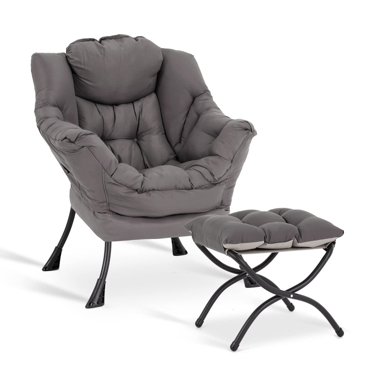 LITA Lazy Chair with Ottoman side pocket visible for convenient phone and book reach