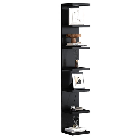 LitaEther 7-tier wall shelf unit in black finish for stylish display and extra storage.