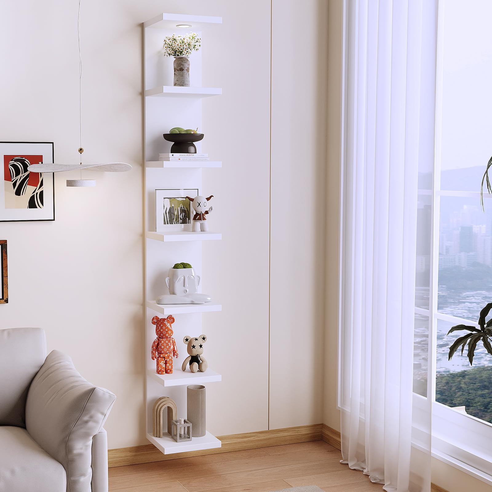 LitaEther display shelf holds decor and keeps surfaces clutter-free