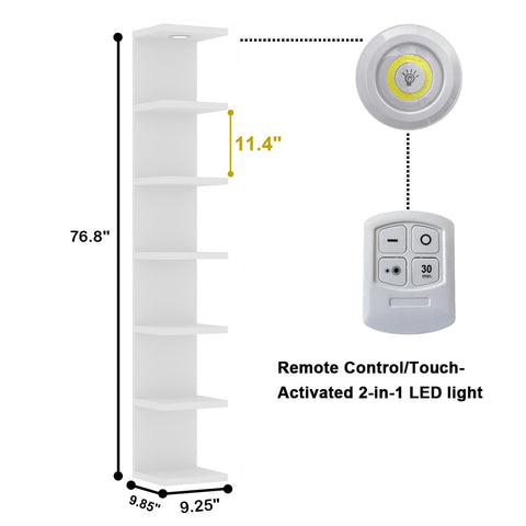 LitaEther floating shelf with LED light illuminates decorative items beautifully