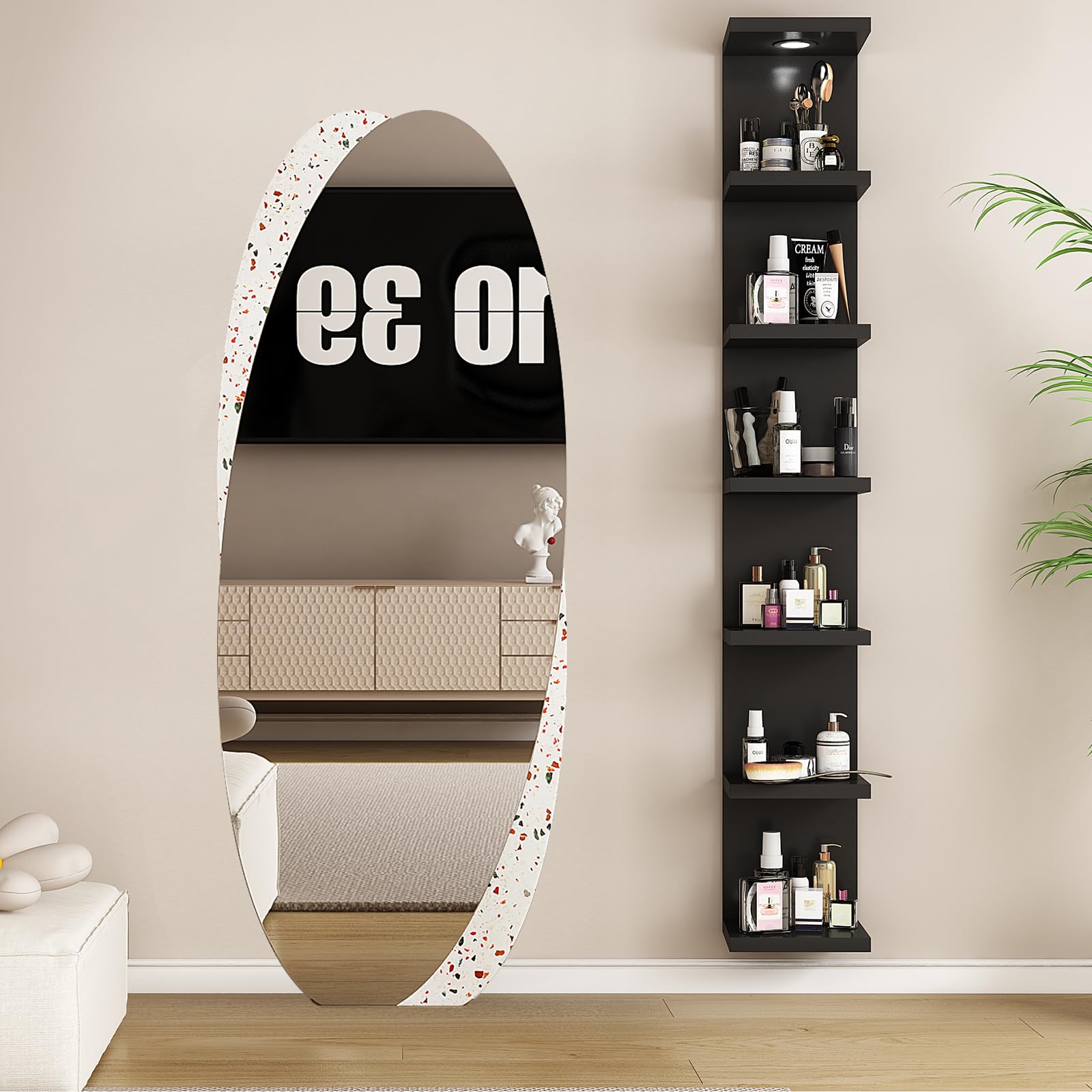 LitaEther kids’ room featuring lego-style display and tidy organization.