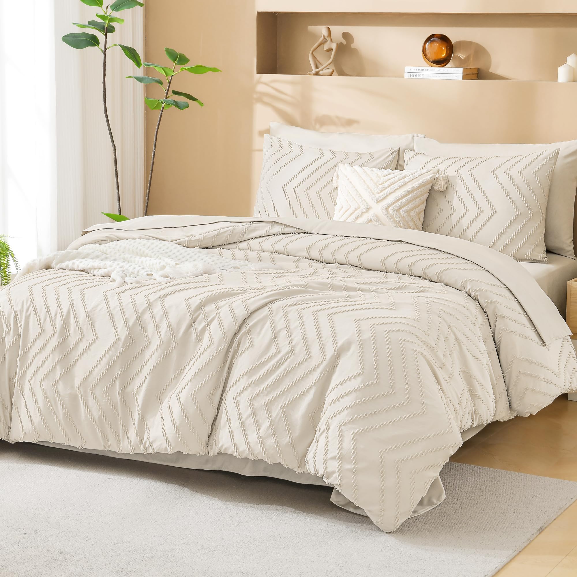 Litanika bed-in-a-bag seven-piece set in packaging, easy to fluff and style