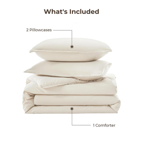 Litanika beige comforter lifestyle bedroom demonstrates relaxed, sleep-ready styling.