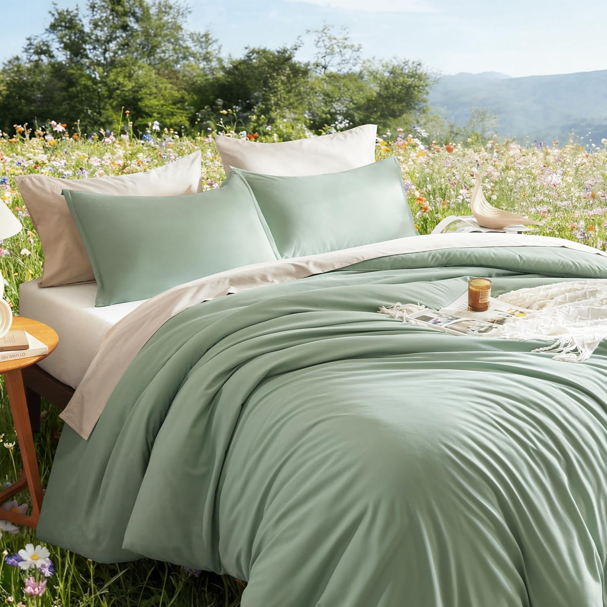 Litanika comforter full-size sage green adds cozy warmth for all seasons