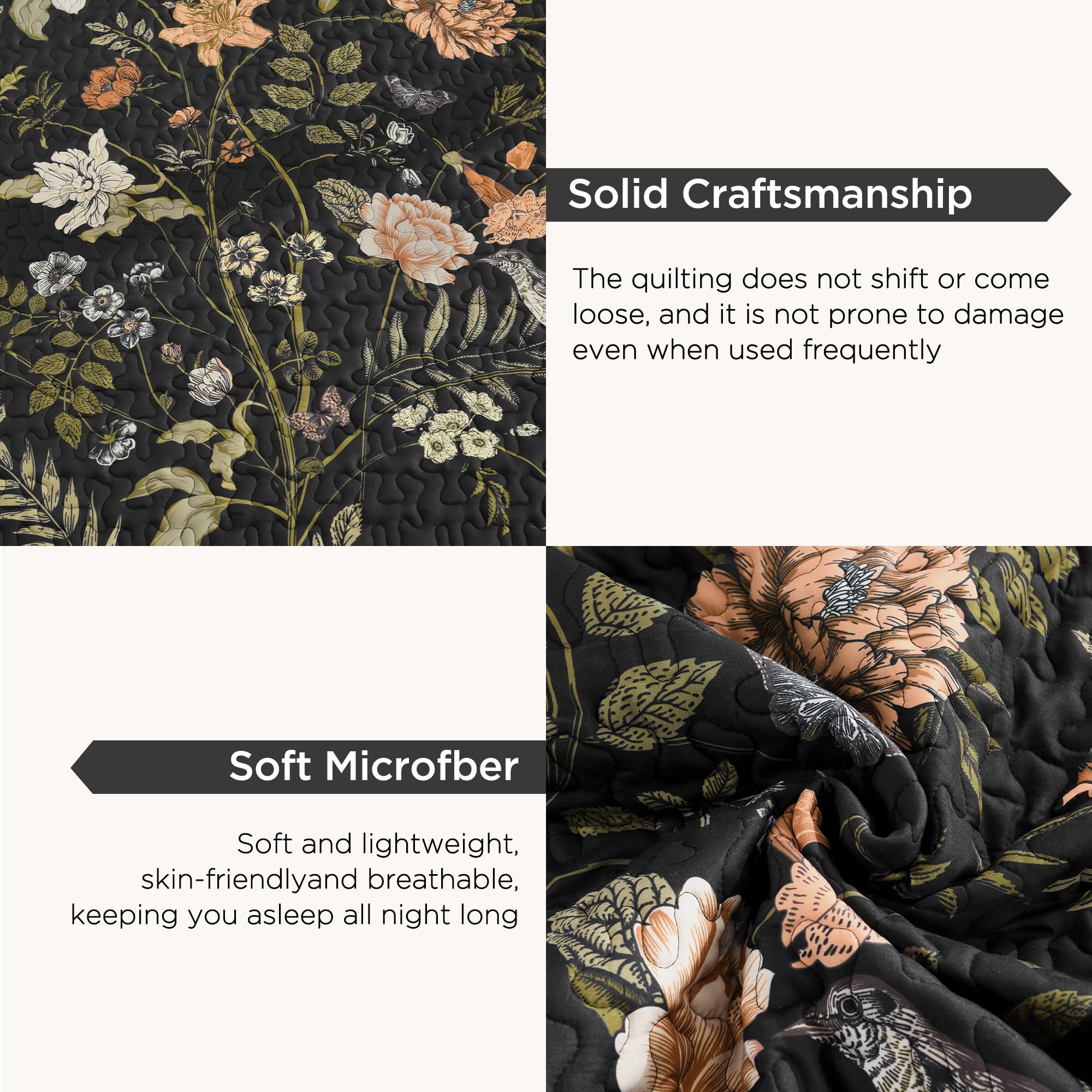 Litanika quilt color retention close-up demonstrates durable print after washing.