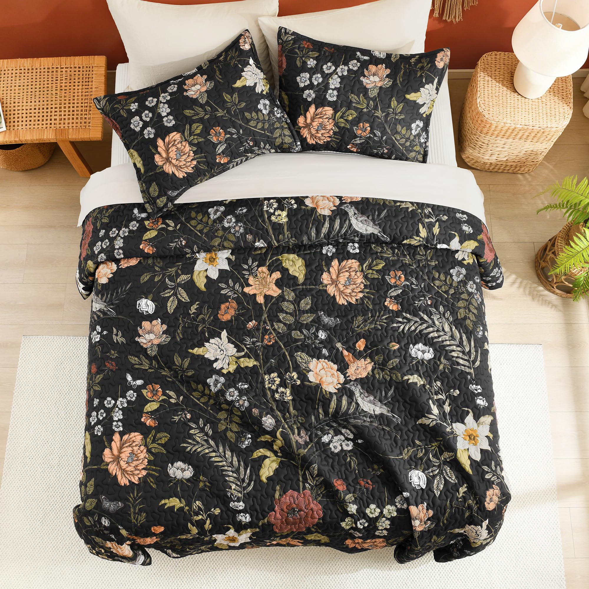 Litanika Floral Black Quilt packaging suitable for gifting or storage.