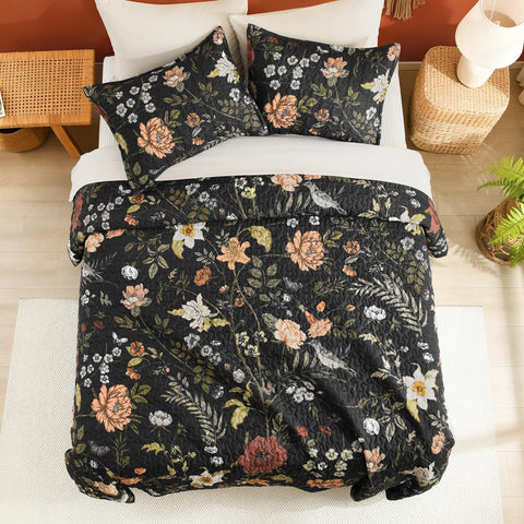 Litanika Floral Black Quilt packaging suitable for gifting or storage.