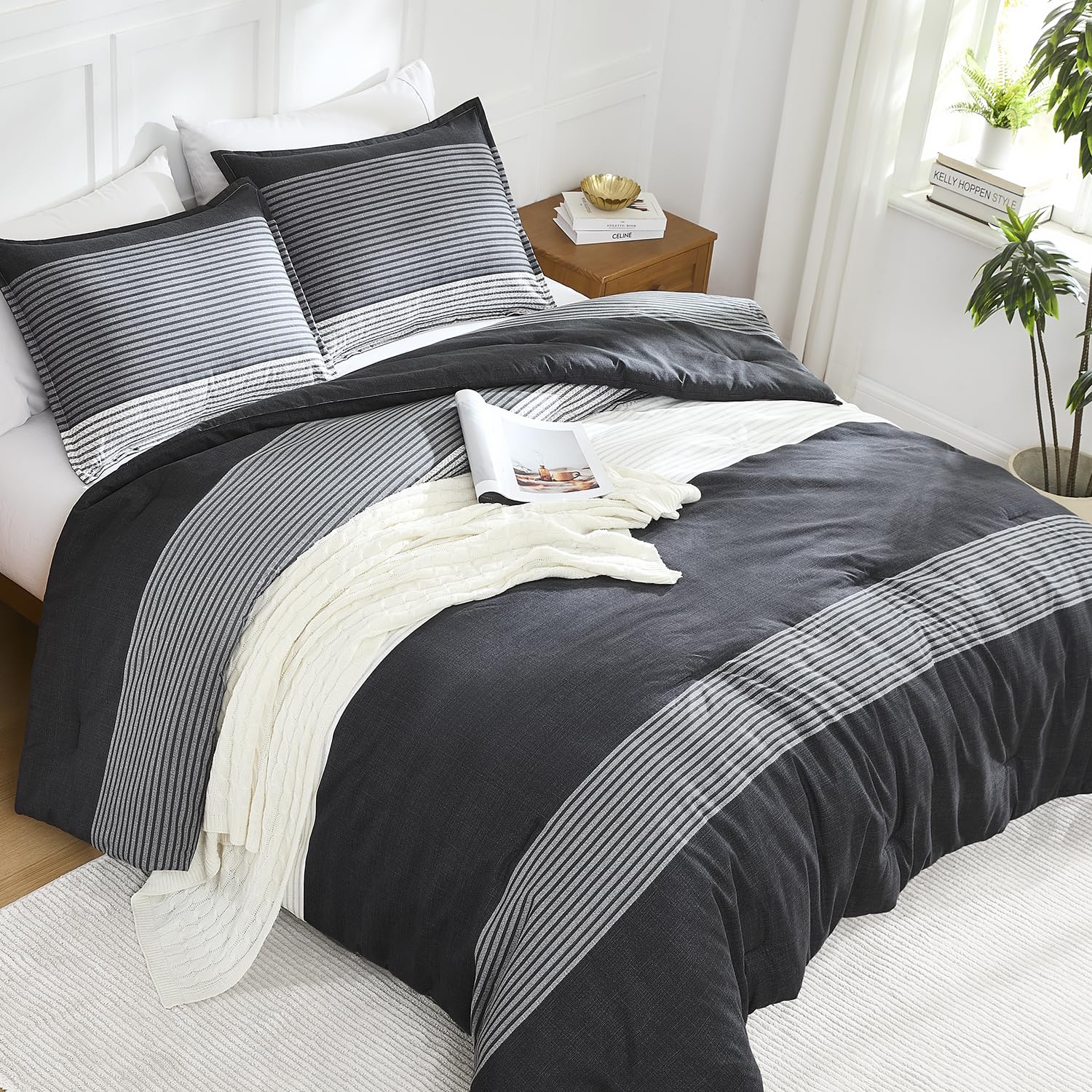 Litanika microfiber comforter is breathable and lightweight for all-season use