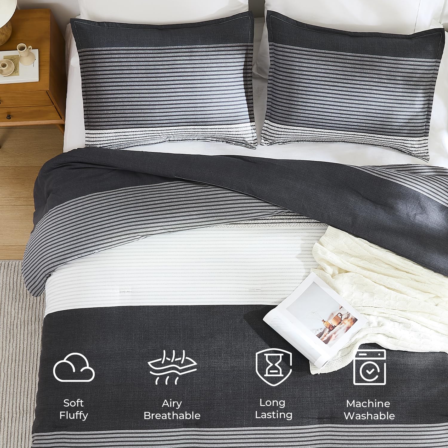 Litanika microfiber softness offers a gentle, breathable feel.