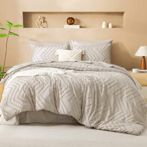 Litanika bed-in-a-bag set shows all seven pieces for easy room styling.