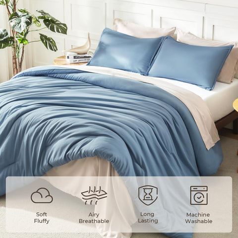 Litanika pillowcases 20x26 grayish-blue complement soft bedding and pillow support