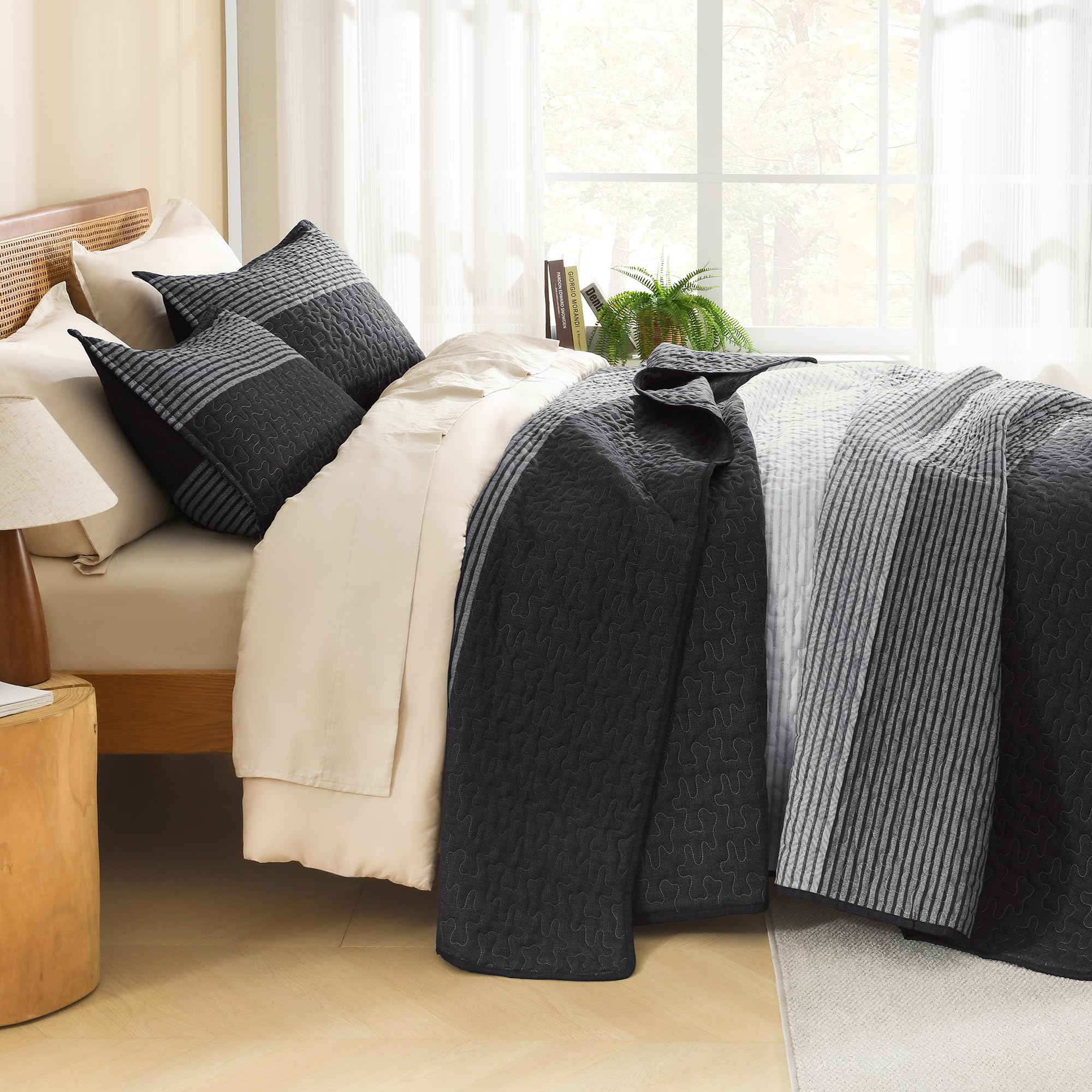Litanika quilt fabric closeup highlights soft texture and durable stitching.