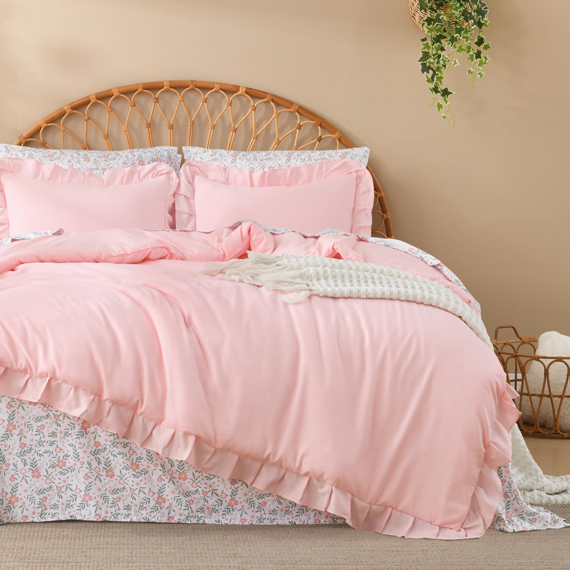 Litanika shams 20x26 pair with matching ruffle trim for cohesive decor.