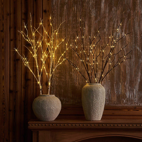 LITBLOOM flexible willow branch allows artful placement for ornaments and lighting