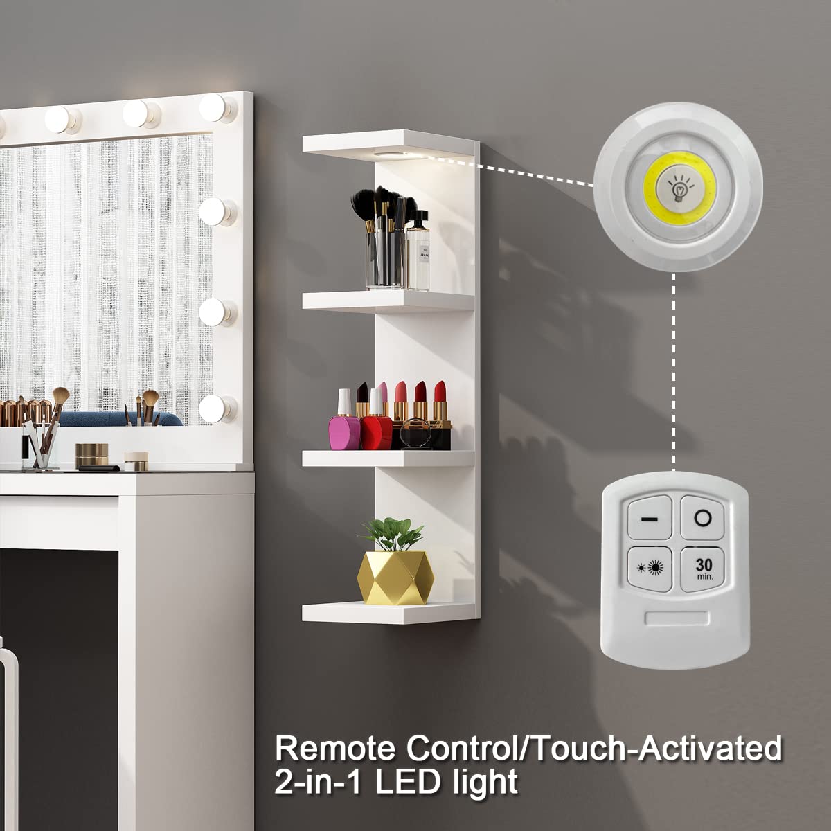 LitaEther space-saving wall mount shelf keeps surfaces uncluttered