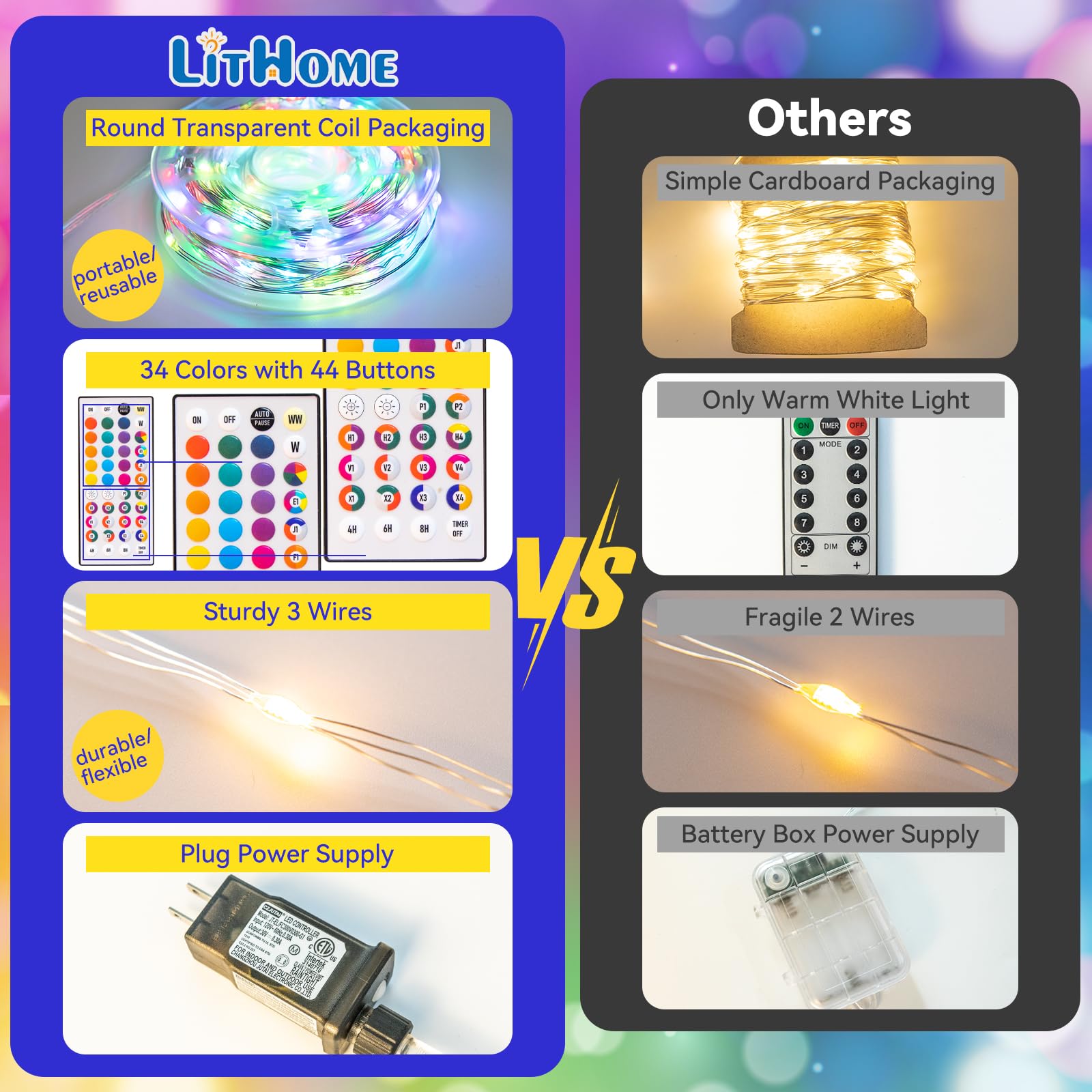 LitHome color-changing lights offer nine modes for dynamic party ambiance.