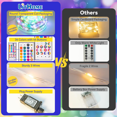 LitHome color-changing lights offer nine modes for dynamic party ambiance.