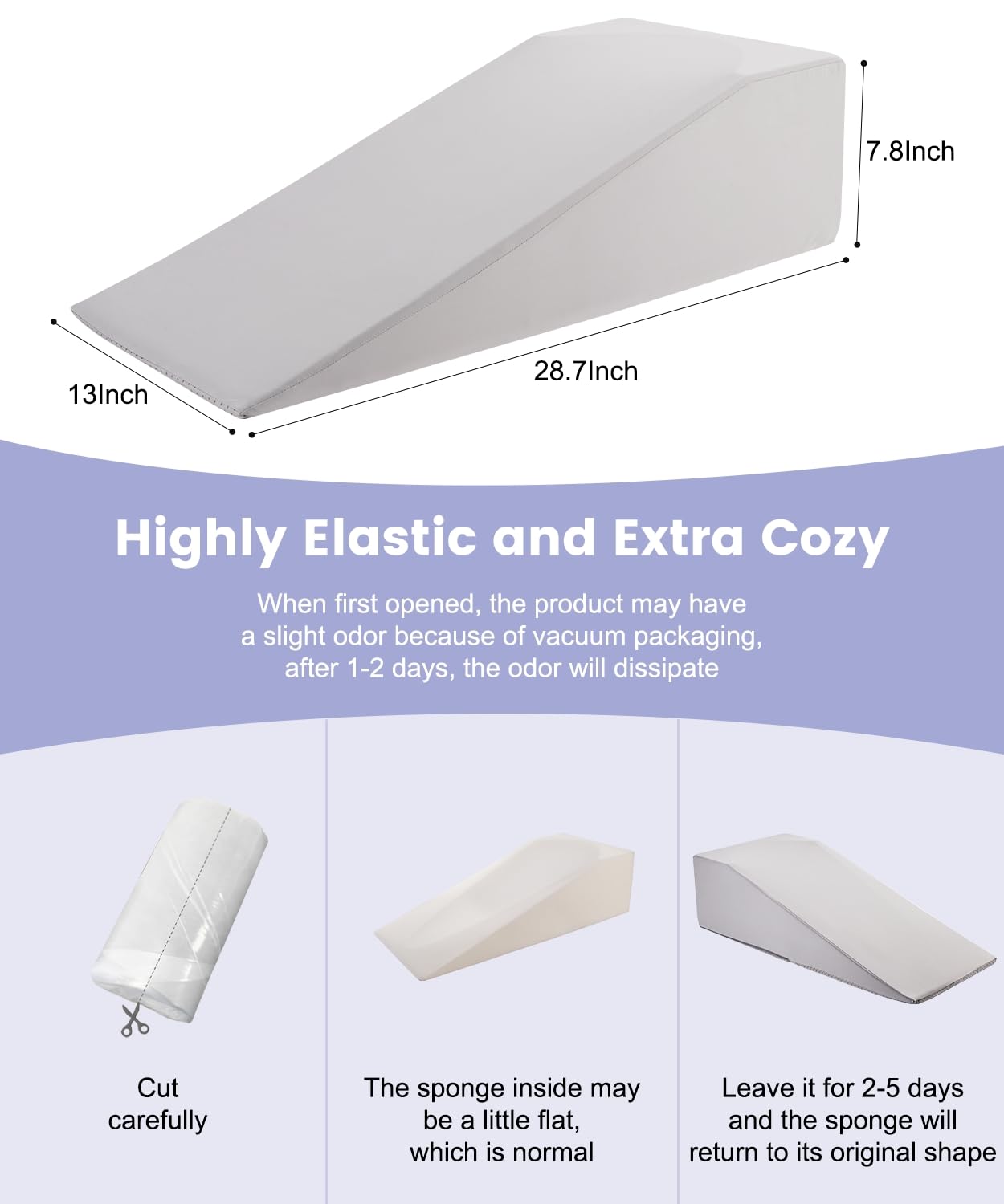 Litluxu leg elevation pillow features breathable fabric to stay cool during use.