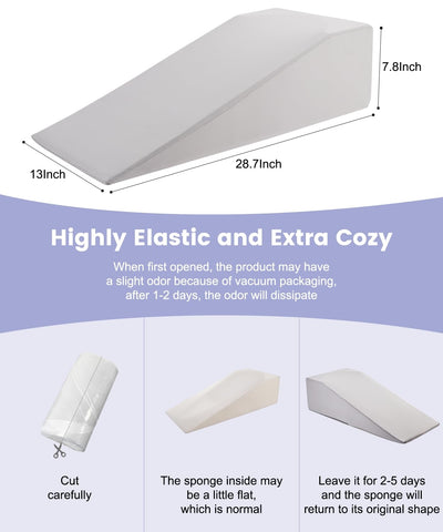 Litluxu leg elevation pillow features breathable fabric to stay cool during use.