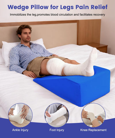 Litluxu leg elevation pillow side profile keeps leg aligned during rest.