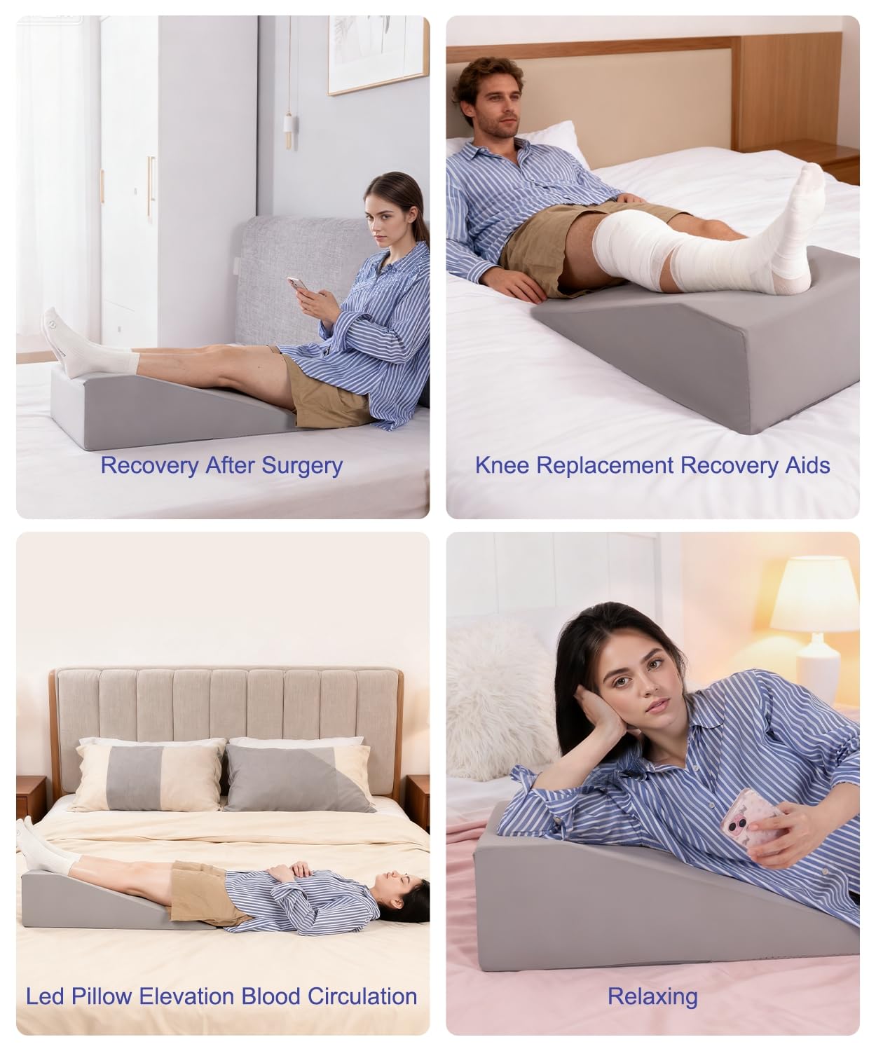 Litluxu knee support pillow with non-slip bottom for safer positioning.