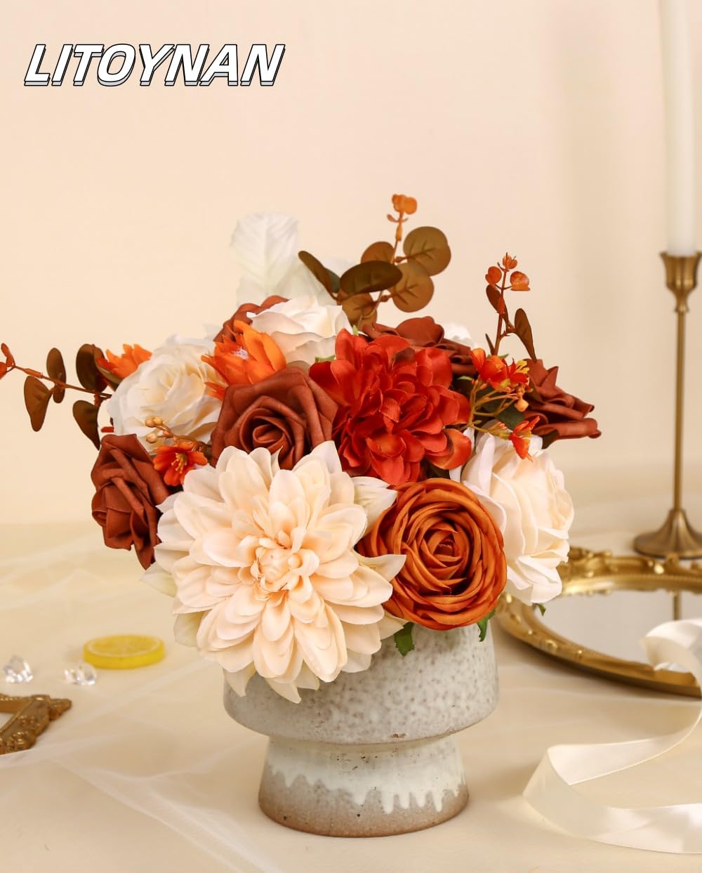LITOYNAN artificial flower box set hydrangea-dahlia mix creates lasting elegance