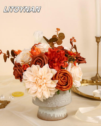 LITOYNAN artificial flower box set hydrangea-dahlia mix creates lasting elegance