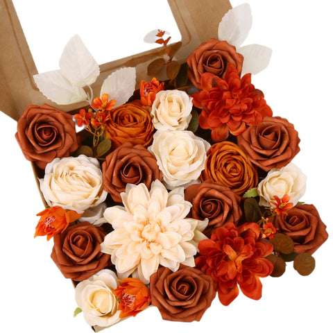 LITOYNAN artificial flower box set rose bouquet adds color and life to any space