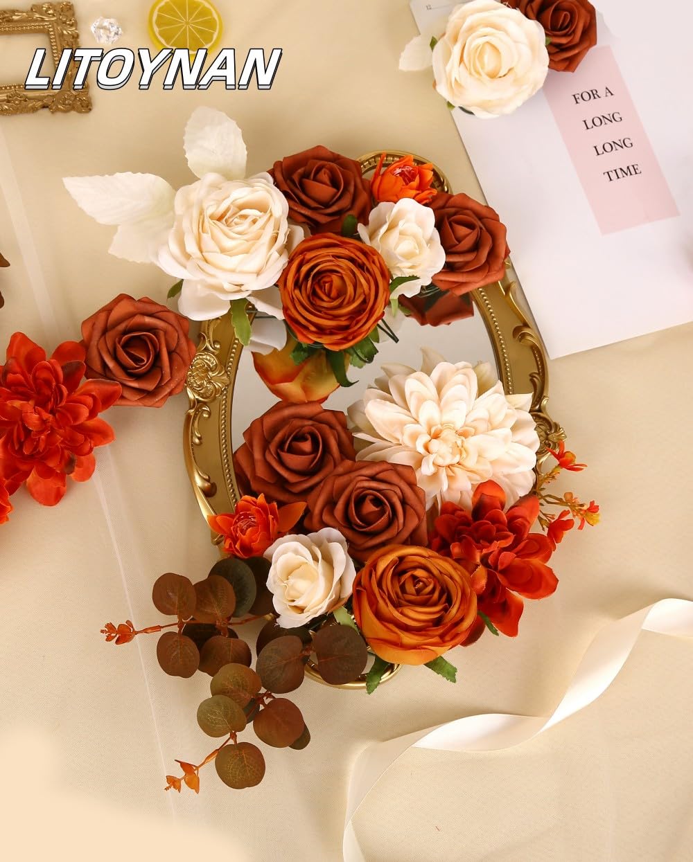 LITOYNAN artificial flower box set tulip arrangement brightens tables for events