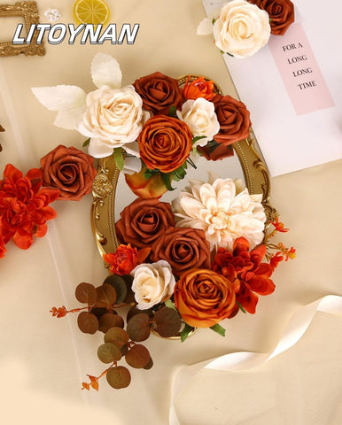LITOYNAN artificial flower box set tulip arrangement brightens tables for events