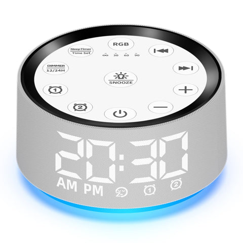 Little Dog alarm clock front view showing compact bedside design for easy access.