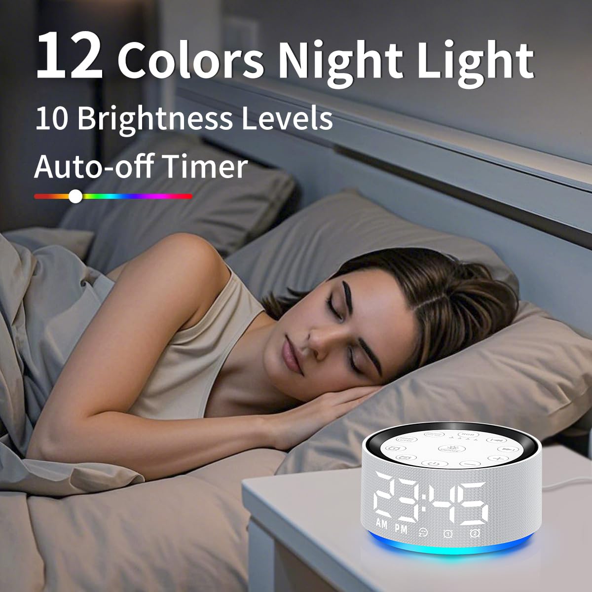 Little Dog night light with 12 colors creates ambient glow for bedtime.