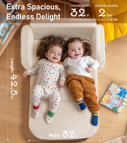 Little Dove 2-in-1 couch opened into a spacious lounger for reading