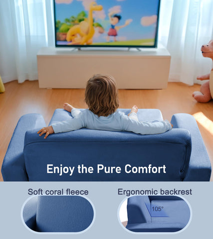 Little Dove couch with side pockets keeps toys within easy reach