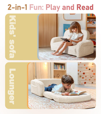 Little Dove kid sofa with side pockets keeps toys within reach