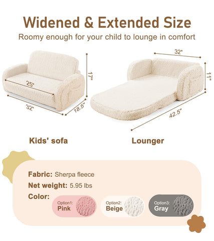 Little Dove modern beige kids couch complements any room
