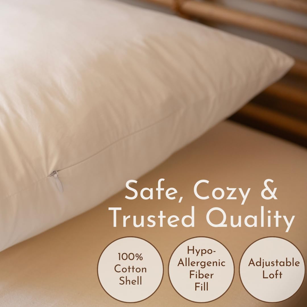 Side-zip feature on Little Sleepy Head Standard Pillow for adjustable loft and support.