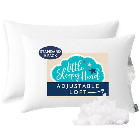 Little Sleepy Head standard pillow with side zipper for personalized loft.