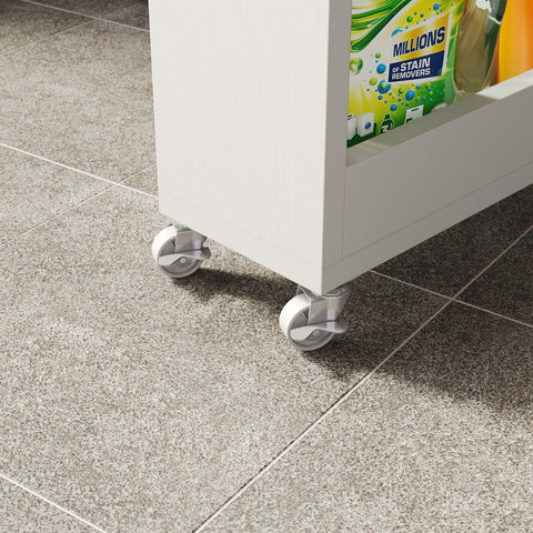 Little Tree five-tier tall narrow shelf highlighting compact footprint for narrow spaces