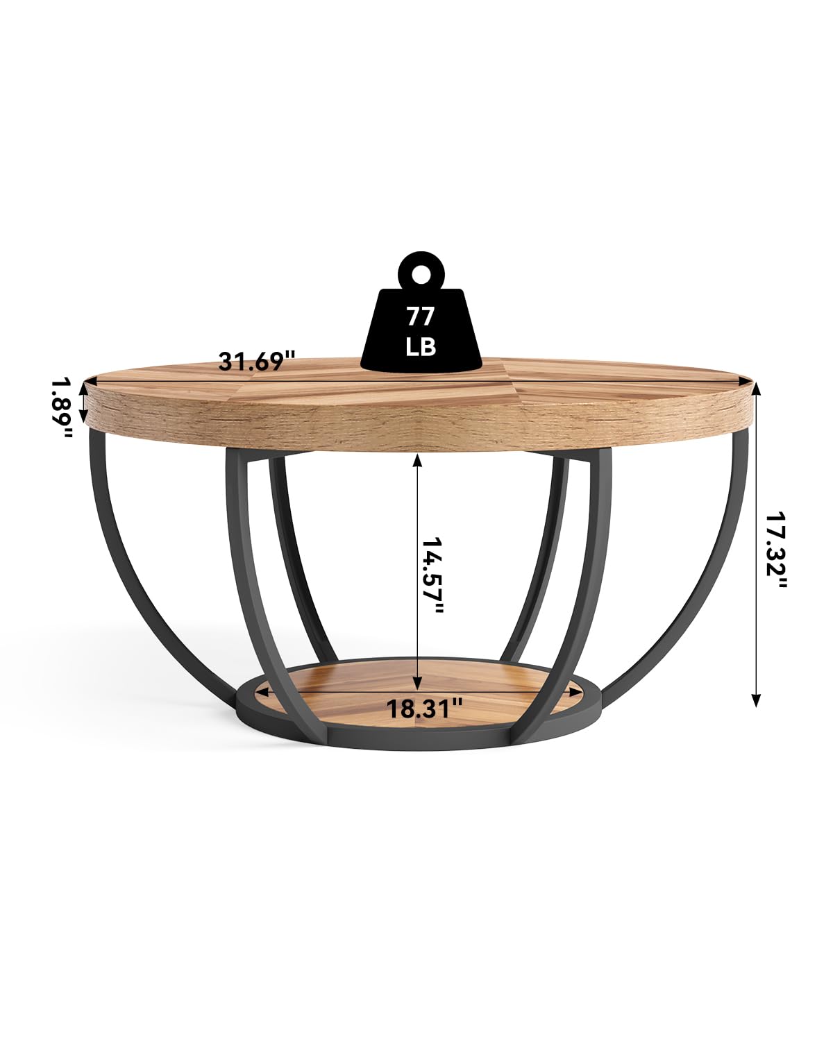 Little Tree round coffee table is easy to assemble and move.