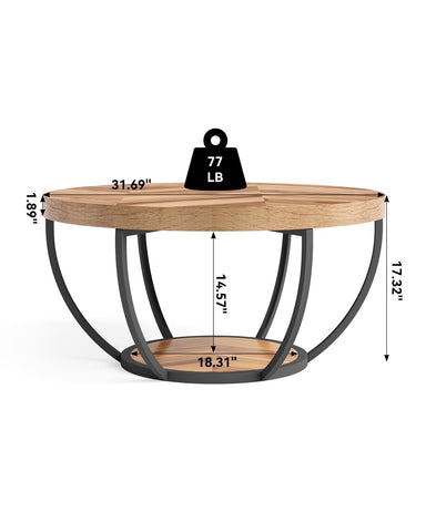 Little Tree round coffee table is easy to assemble and move.